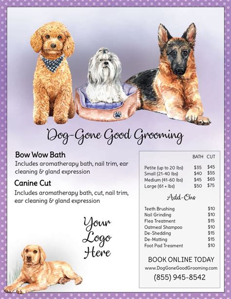 free dog grooming templates downloads.